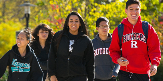 Rutgers students on campus.